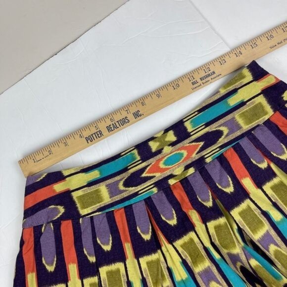 W Work to Weekend Pleated Skirt 28x20 sz 8 - colorful fun party geometric - Picture 4 of 11